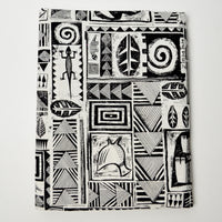 Black + White Zimbabwe Patterned Woven Fabric - 60" x 60"