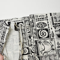 Black + White Zimbabwe Patterned Woven Fabric - 60" x 60"