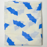 White + Blue Bats Semi-Sheer Polyester Woven Fabric - 60" x 108"
