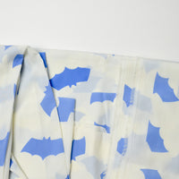 White + Blue Bats Semi-Sheer Polyester Woven Fabric - 60" x 108"