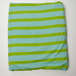 Blue + Green Striped Jersey Knit Fabric - 100" x 100"