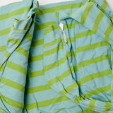 Blue + Green Striped Jersey Knit Fabric - 100" x 100"