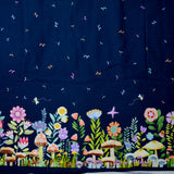 Floral Border Blue Quilting Weight Woven Fabric - 40" x 216"