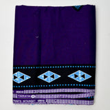 Purple + Blue Border African Wax Print Fabric - 45" x 72"