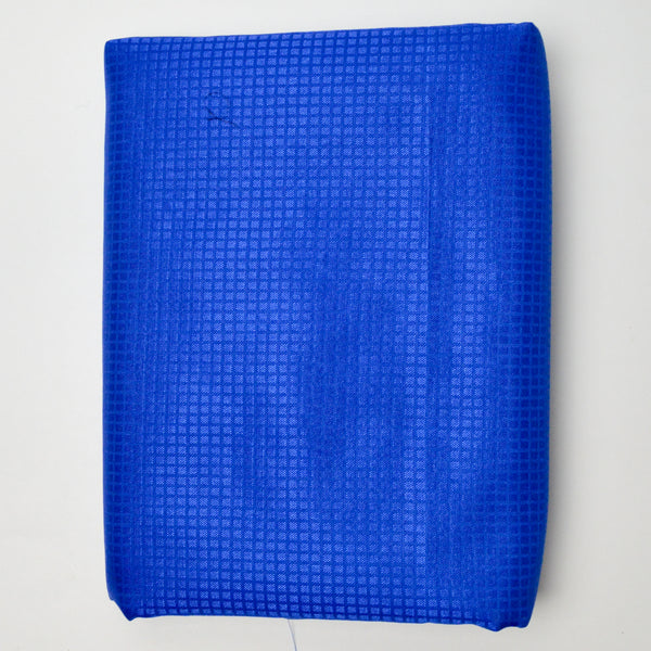 Shiny Blue Grid Thick Woven Fabric - 60" x 184"