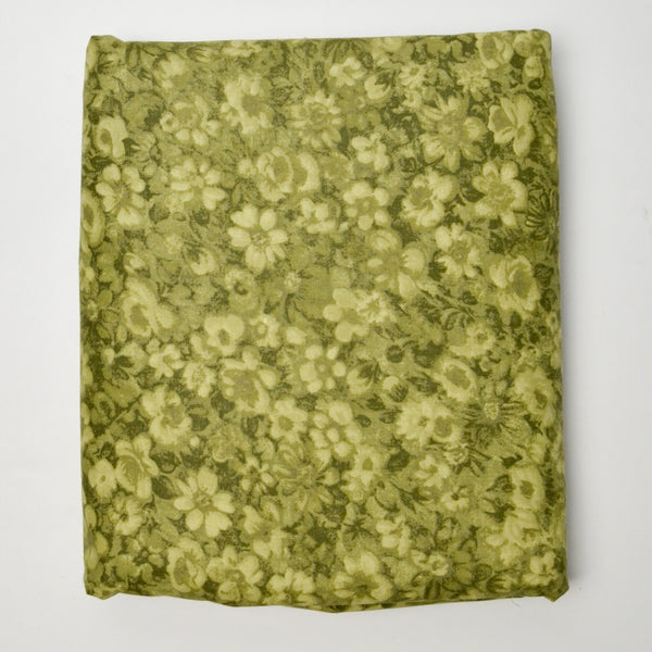 Green Floral Quilting Weight Woven Fabric - 104" x 104"