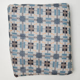 Gray + Blue Geometric Print PowerDry Knit Fabric - 62" x 140"