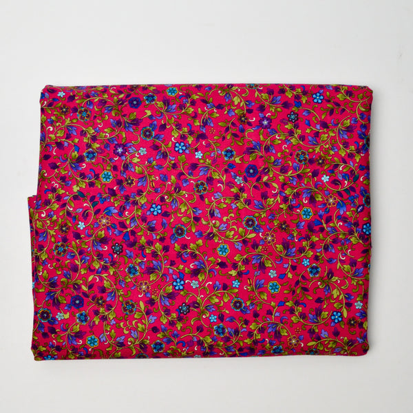 Colorful Floral Quilting Weight Woven Fabric - 44" x 120"
