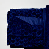 Blue Heart Texture Minky Fabric - 60" x 70"