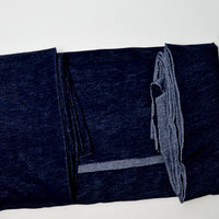 Dark Blue + Light Gray Double Knit Fabric - 56" x 66"