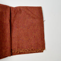 Red + Golden Brown Colorful Tweed Fabric - 46" x 56"
