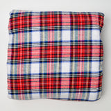 Red + White Plaid Cotton Flannel Fabric - 58" x 1112"