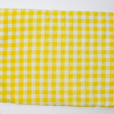 Yellow Gingham Vintage Floral Flat Sheet with Scalloped Lace Border - 81" x 104"