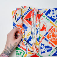 Vintage Football Print Woven Fabric - 90" x 124"