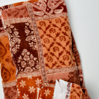 Orange Patterned Fleece Fabric - 66" x 72"