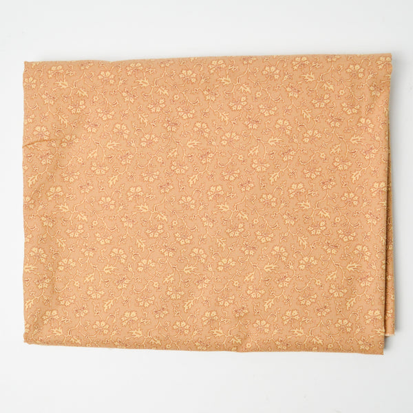 Tan Floral Quilting Cotton Fabric - 44" x 74"
