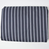 Black + White Striped Cotton Twill Fabric - 52" x 144"