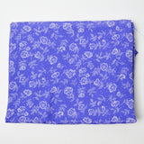 Purple + White Floral Flowy Synthetic Woven Fabric - 44" x 144"