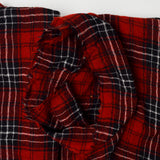 Red, Black + White Plaid Wooly Crepe Woven Fabric - 56" x 57"
