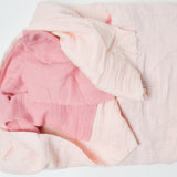 Light + Dark Pink Double Gauze Woven Fabric with Seam - 60" x 68"