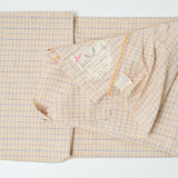 Yellow, Pink + Blue Plaid Lightweight Woven Fabric - 44" x 78"