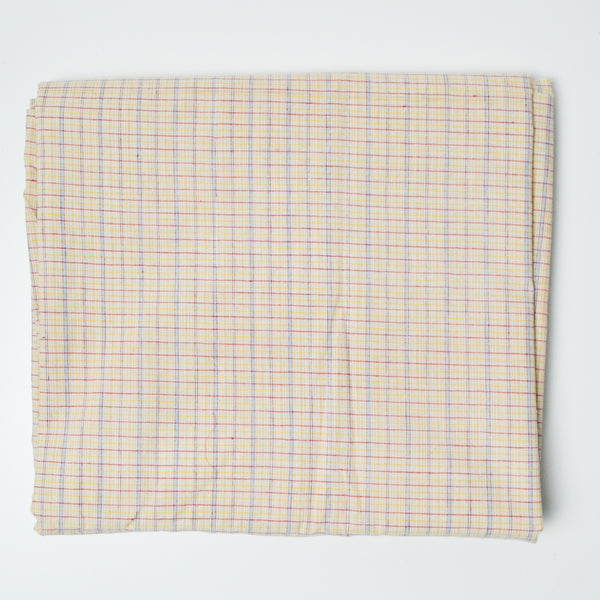 Yellow, Pink + Blue Plaid Lightweight Woven Fabric - 44" x 78"