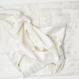 White Damask Striped Woven Fabric - 47" x 86"