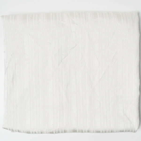 White Damask Striped Woven Fabric - 47" x 86"