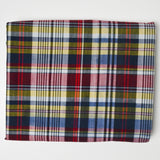 Navy Blue, Red, + Yellow Plaid Woven Shirting Fabric - 46" x 114"