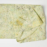 Yellow + Green Leaf Pattern Batik Quilting Weight Woven Fabric - 44" x 70"