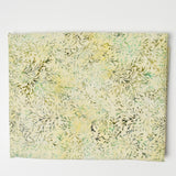 Yellow + Green Leaf Pattern Batik Quilting Weight Woven Fabric - 44" x 70"