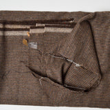 Brown + Blue Herringbone Woven Fabric - 32" x 62"