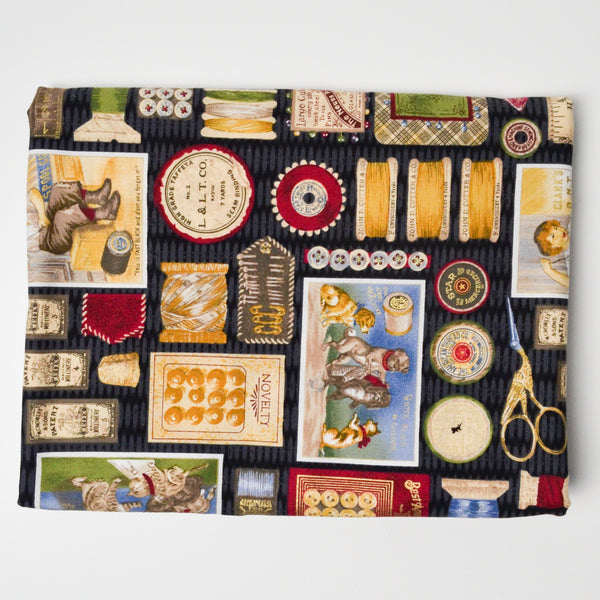 Sewing Notion Print Quilting Weight Woven Fabric - 44" x 75"