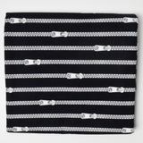Black + White Zipper Stripe Print Quilting Weight Woven Fabric - 43" x 66"