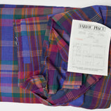 Purple, Yellow + Blue Plaid Woven Fabric - 46" x 192"