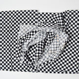 Black + White Checker Print Quilting Weight Woven Fabric - 43" x 112"