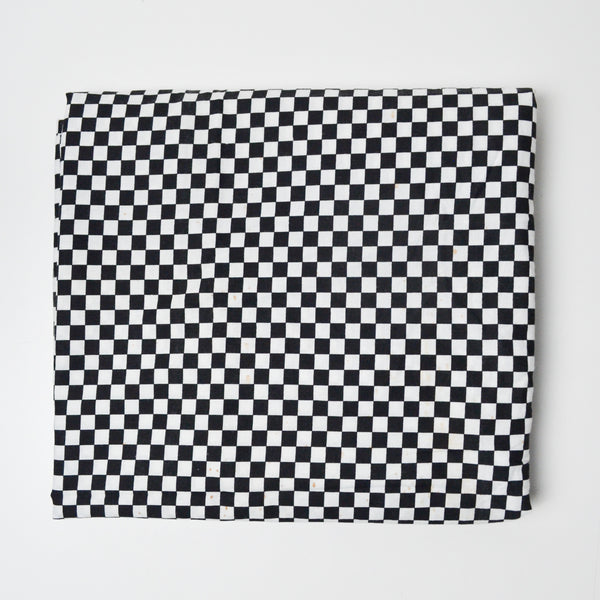 Black + White Checker Print Quilting Weight Woven Fabric - 43" x 112"
