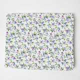 White + Blue Blueberry Print Quilting Weight Woven Fabric - 43" x 106"