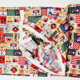 Red, White, Yellow + Blue Americana Print Quilting Weight Woven Fabric - 42" x 76"