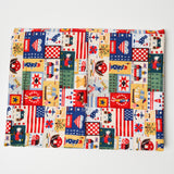 Red, White, Yellow + Blue Americana Print Quilting Weight Woven Fabric - 42" x 76"