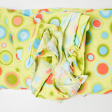 Green, Blue + Orange Polka Dot Canvas Woven Fabric - 46" x 232"