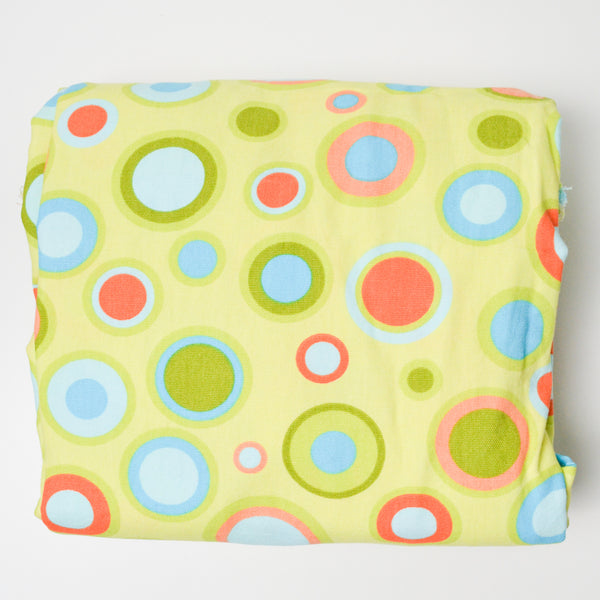 Green, Blue + Orange Polka Dot Canvas Woven Fabric - 46" x 232"