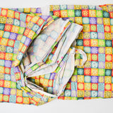 Yellow + Multicolor Small Geometric Check Quilting Weight Woven Fabric - 43" x 124"