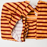 Orange + Red Stripe Brushed Flannel Fabric - 43" x 296"