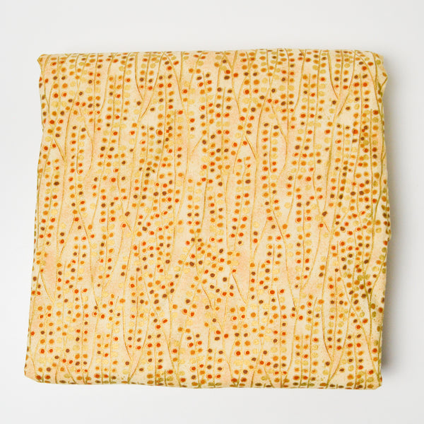 Yellow, Orange + Gold Dot Print Quilting Weight Woven Fabric - 42" x 170"