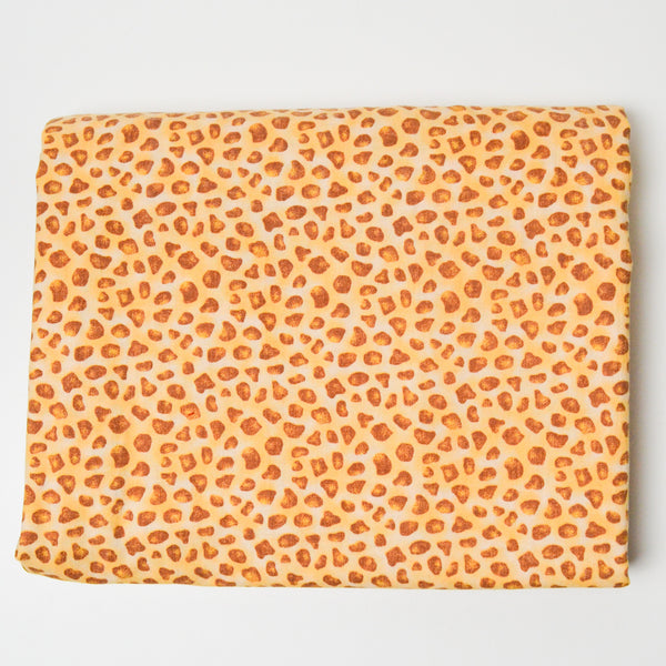 Yellow + Brown Giraffe Print Quilting Weight Woven Fabric - 44" x 148"