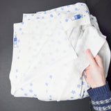 White + Blue Star Print Twill-Woven Fabric - 56" x 224"