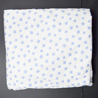 White + Blue Star Print Twill-Woven Fabric - 56" x 224"