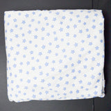 White + Blue Star Print Twill-Woven Fabric - 56" x 224"