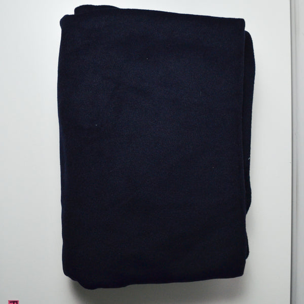 Dark Navy Thick Wooly Woven Fabric - 58" x 180"